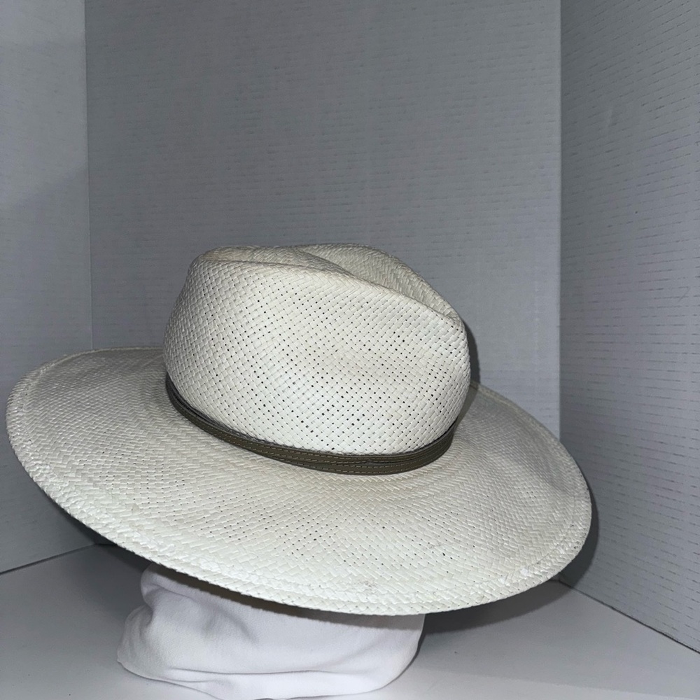 Janessa Leone Jude Bleach Straw Fedora Sun Hat M - Picture 3 of 5